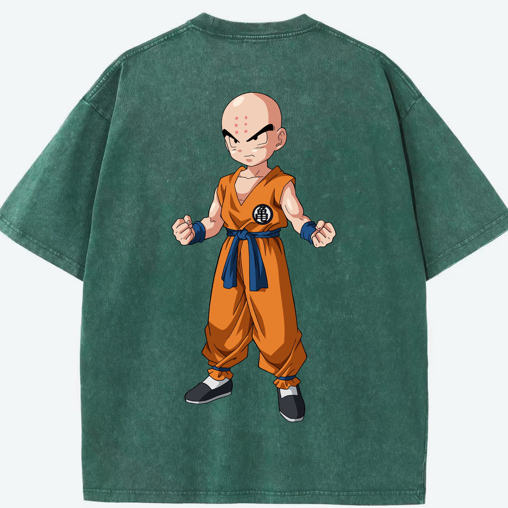 （画像用） ドラゴンボール クリリン DRAGON BALL krillin 綿100% ヴィンテージ風 半袖Tシャツ（背面プリント）